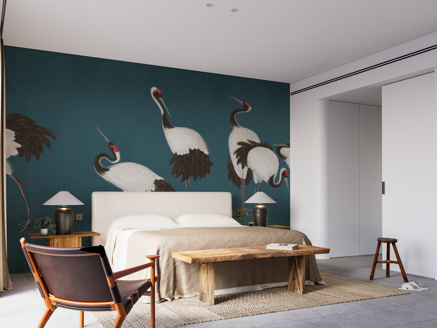 Elegant Crane Wall Mural