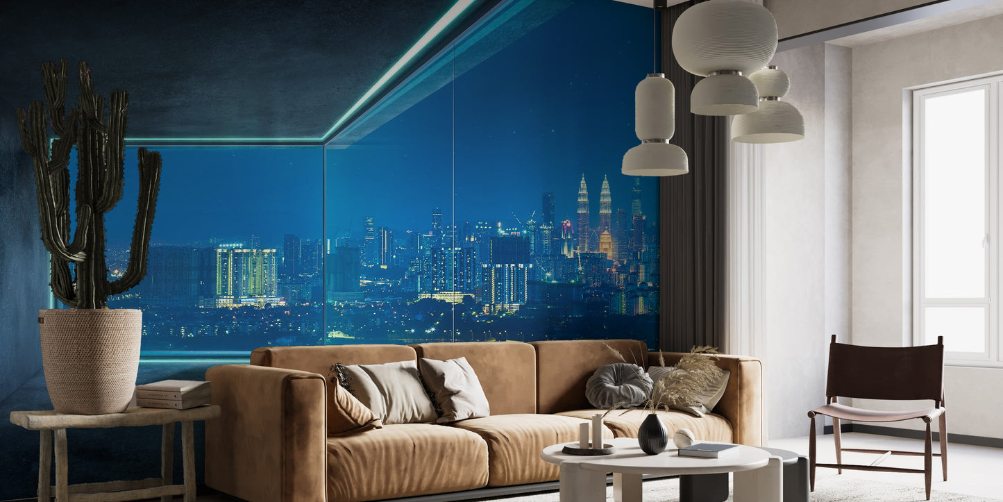 City View Loft Glass Window Wall Mural