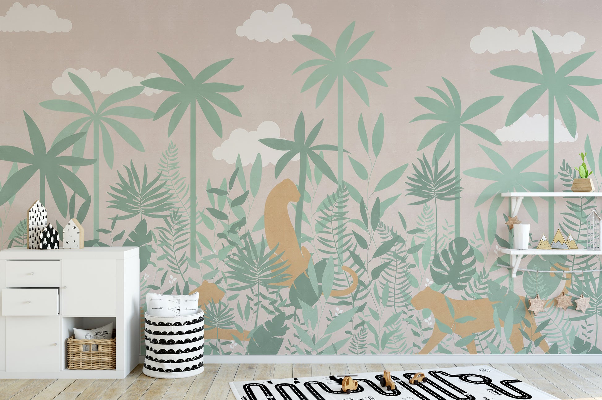 Whimsical mural for children’s spaces
