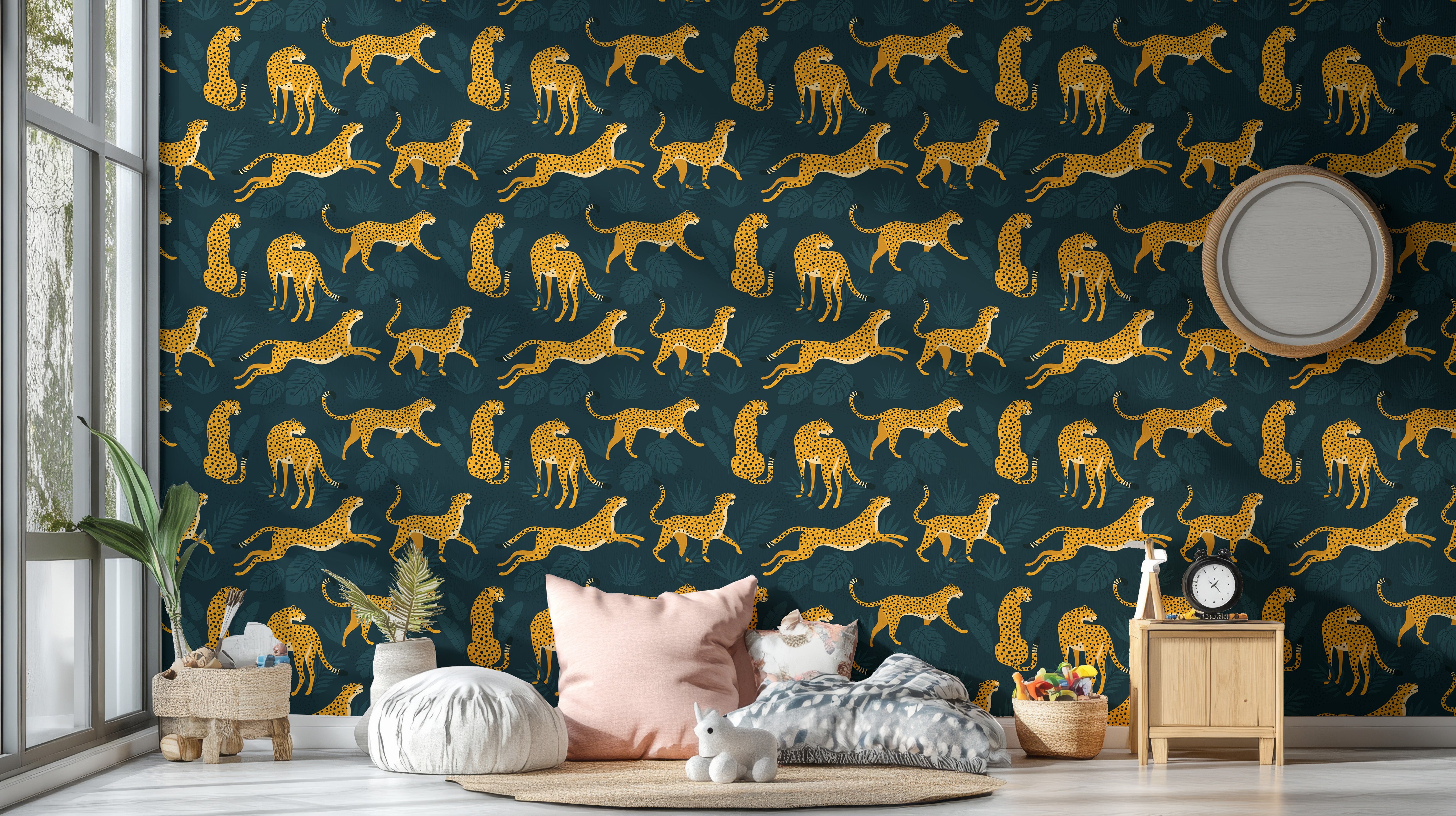 Leopard print wallpaper, flexible design