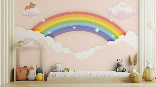 Colorful Rainbow Wallpaper Mural for Kids