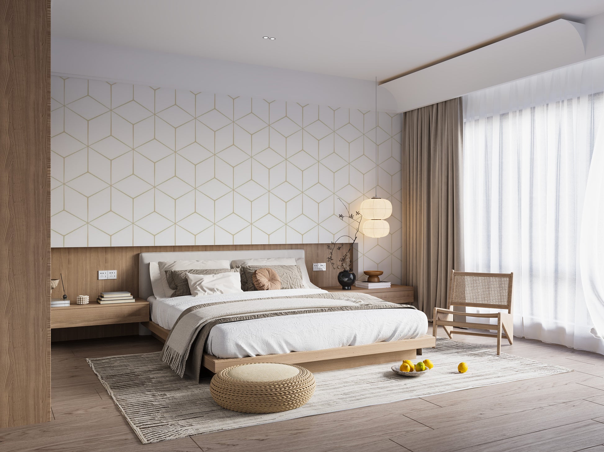 Modern Hexagonal Geometric Wallpaper for Walls