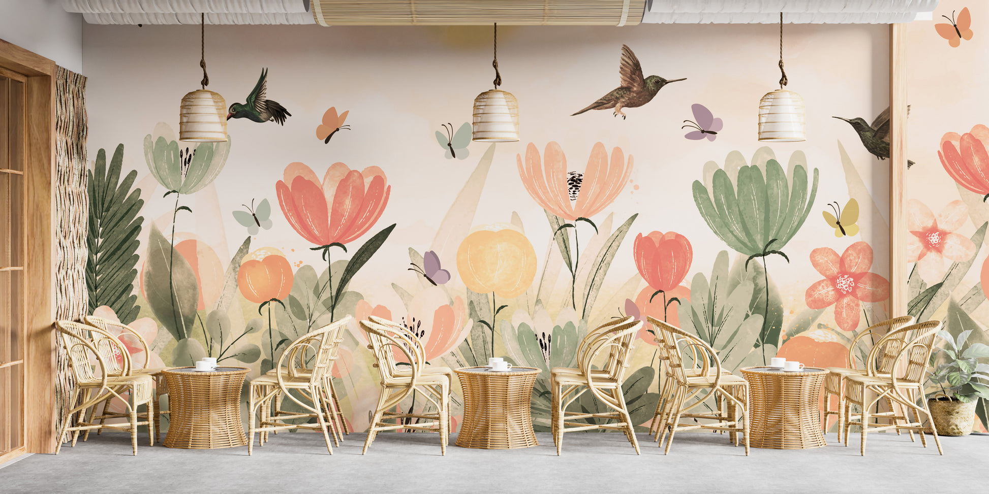 Cheerful Spring Blossoms Mural Wallpaper for homes