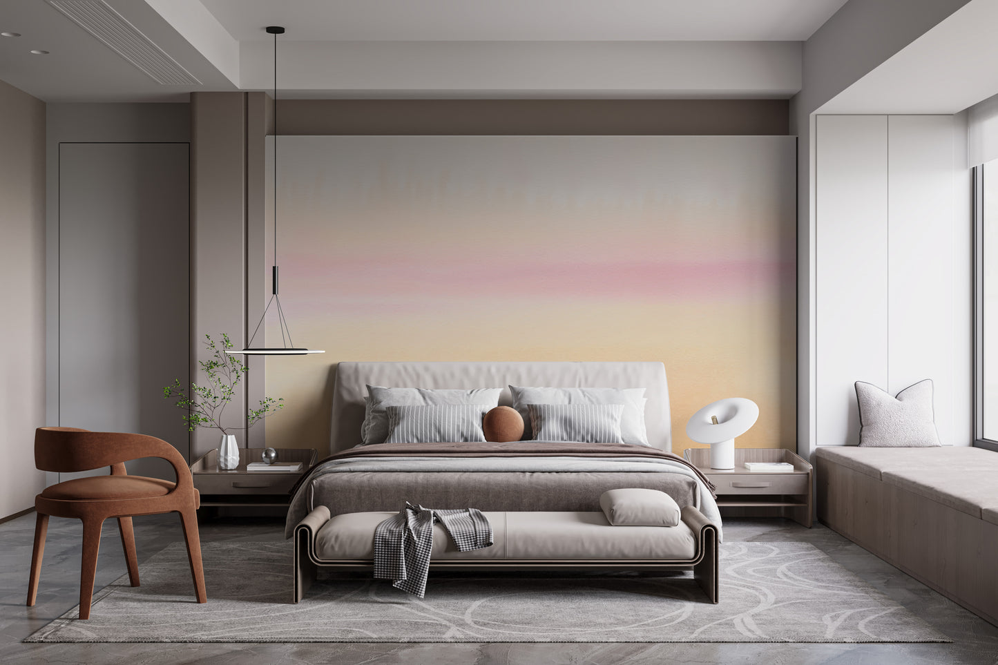 Sunset Watercolor Ombre Wallpaper Mural