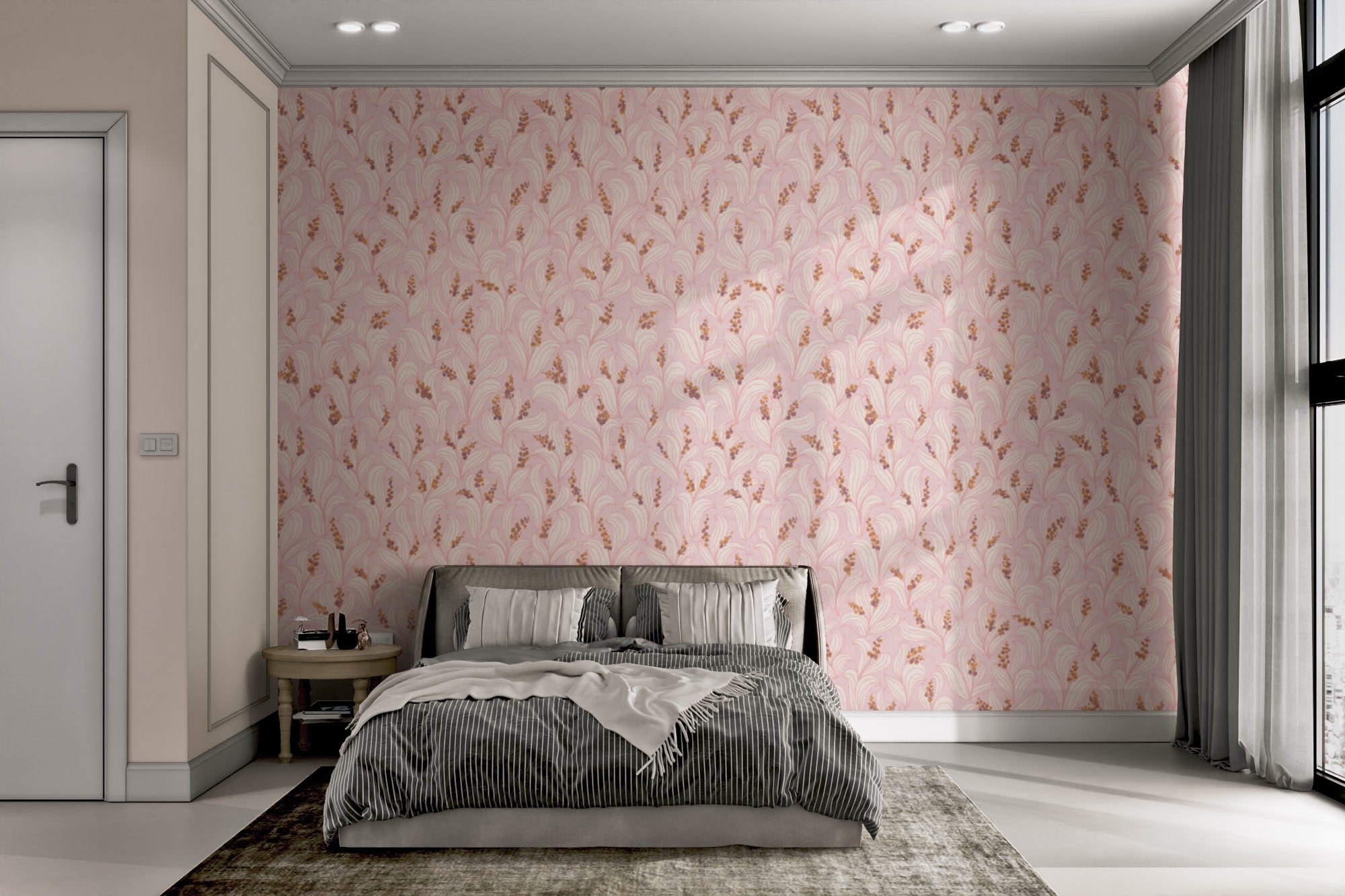 Stylish Lily Valley Dance wallpaper for serene interiors