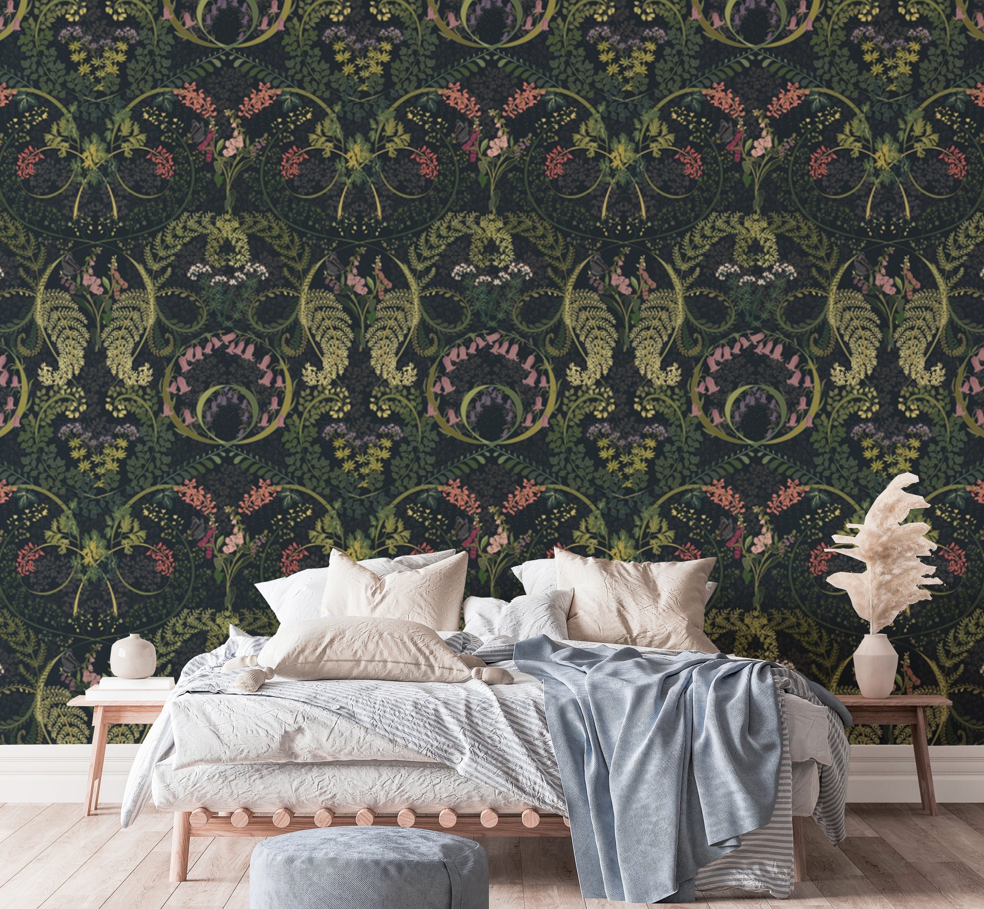 Fauna Silhouette Garden wallpaper offers a tranquil natural vibe