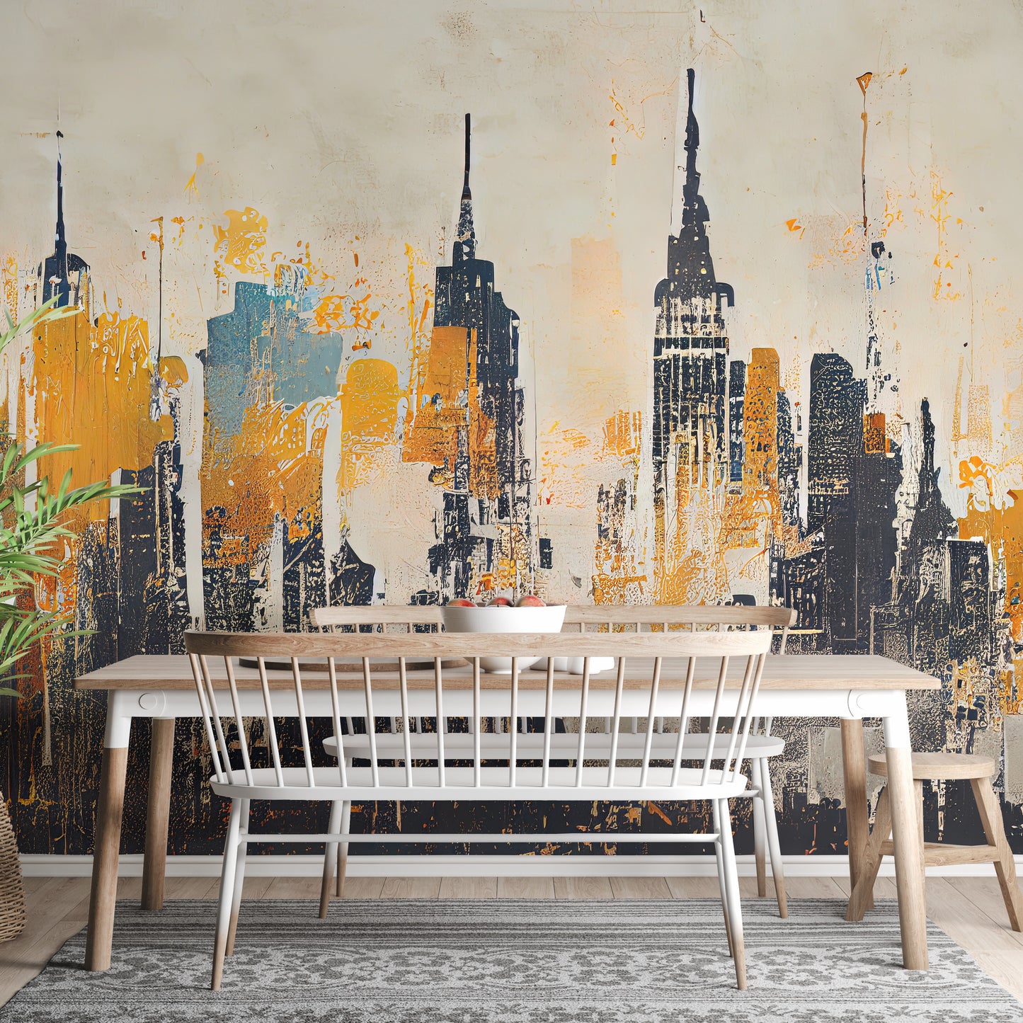 Urban Skyline Abstract Wall Mural