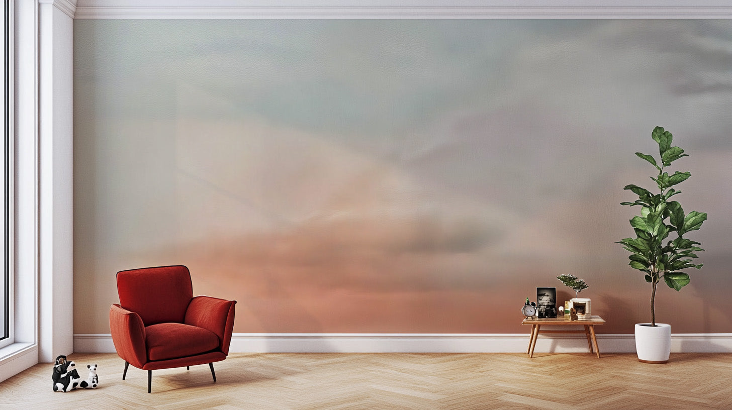 Elevate living room decor with the beautiful sunset dreams mural.