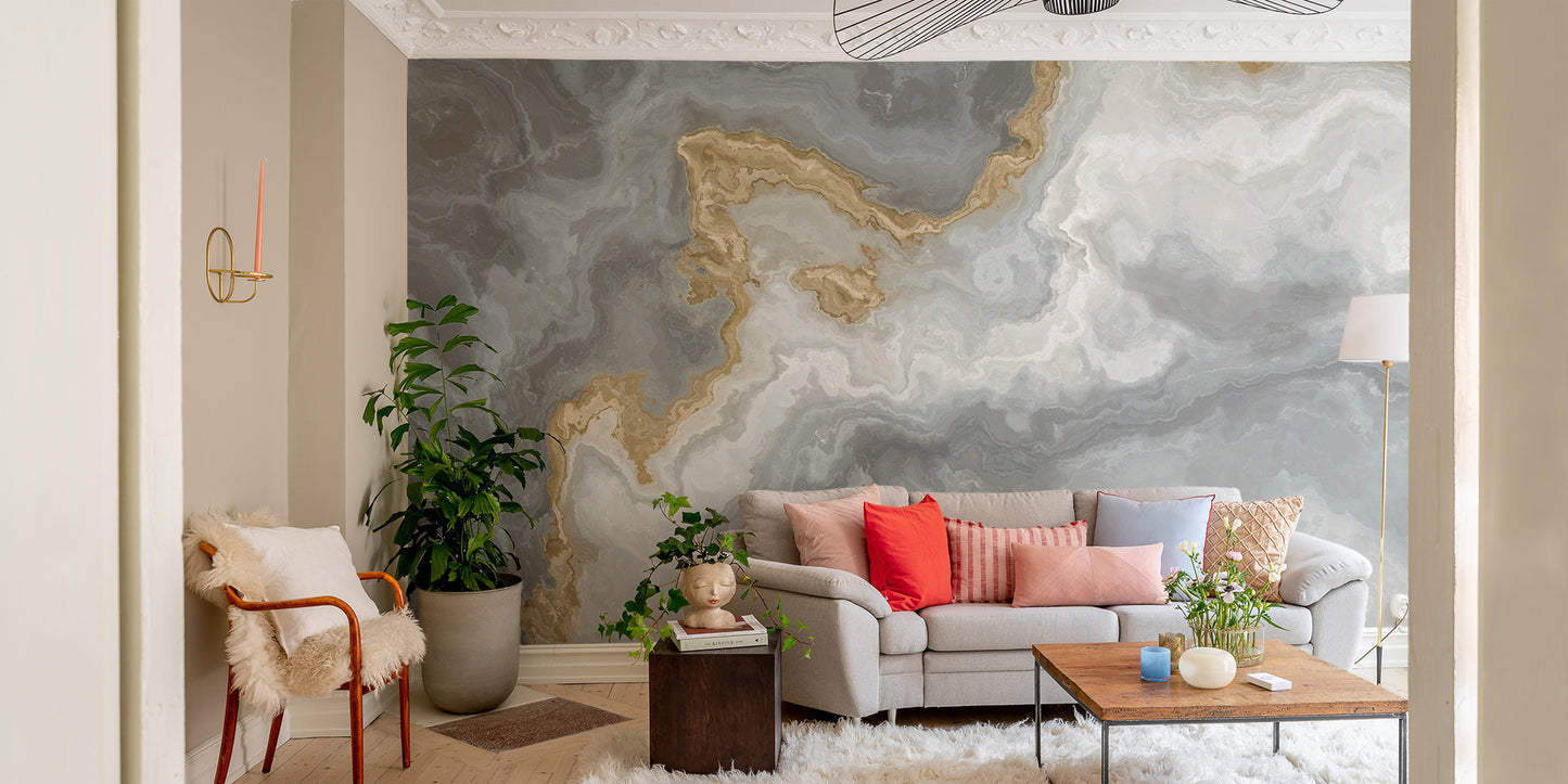 Gray Marble Wallpaper Mural - Giffywalls