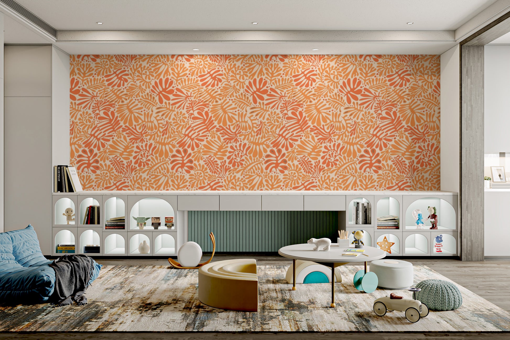 Self-adhesive Tangerine Leaf wallpaper for walls