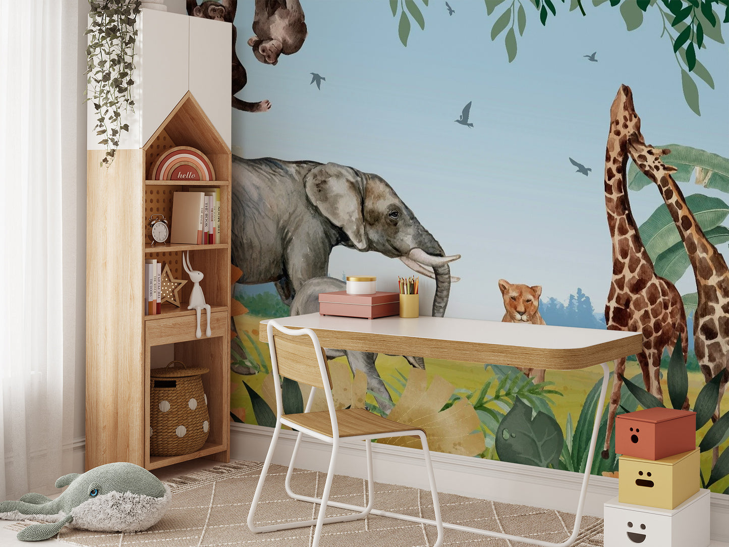 African Safari Jungle Animals Wallpaper Mural