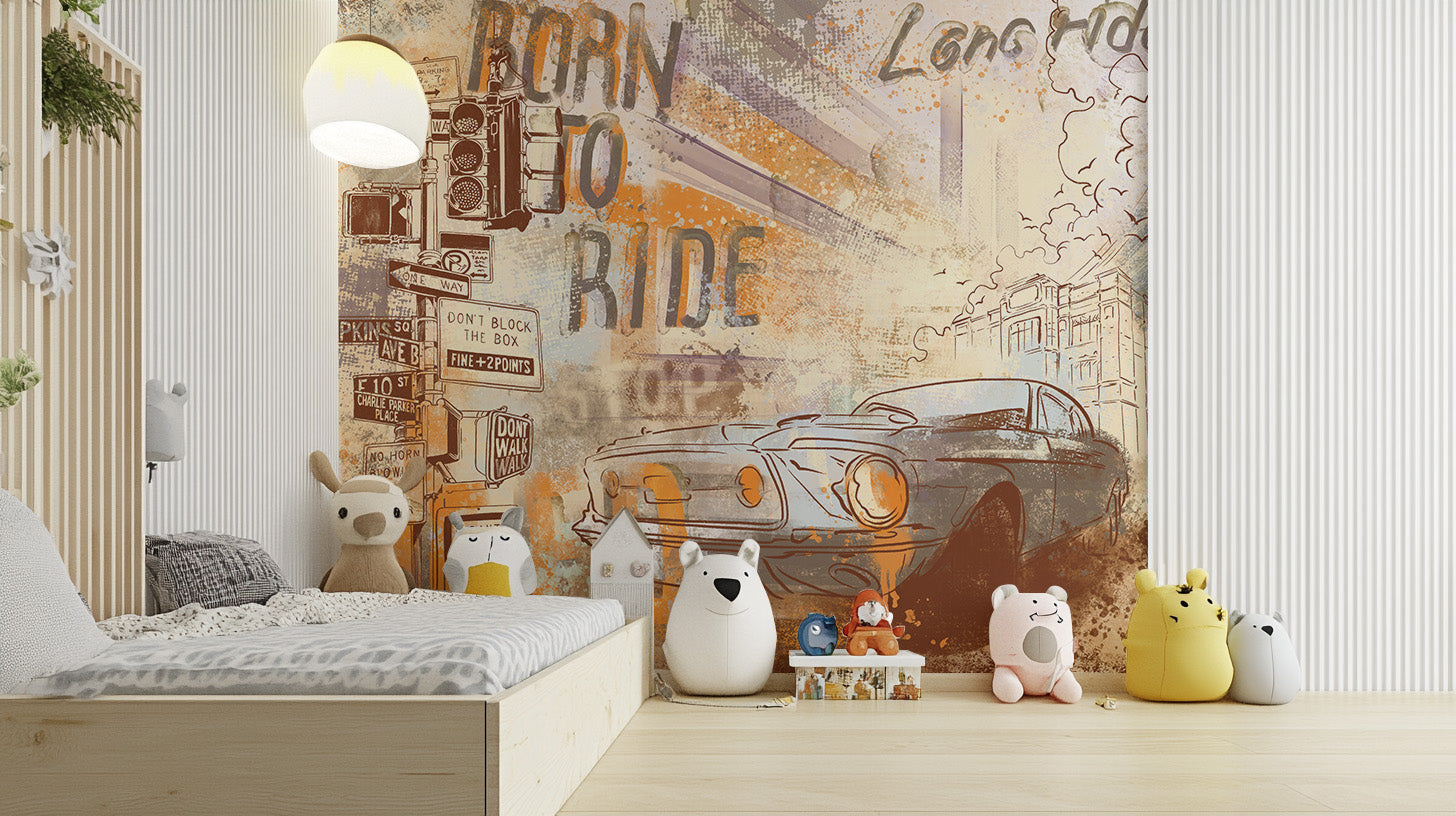 Mustang Mirage Wall Mural - Giffywalls