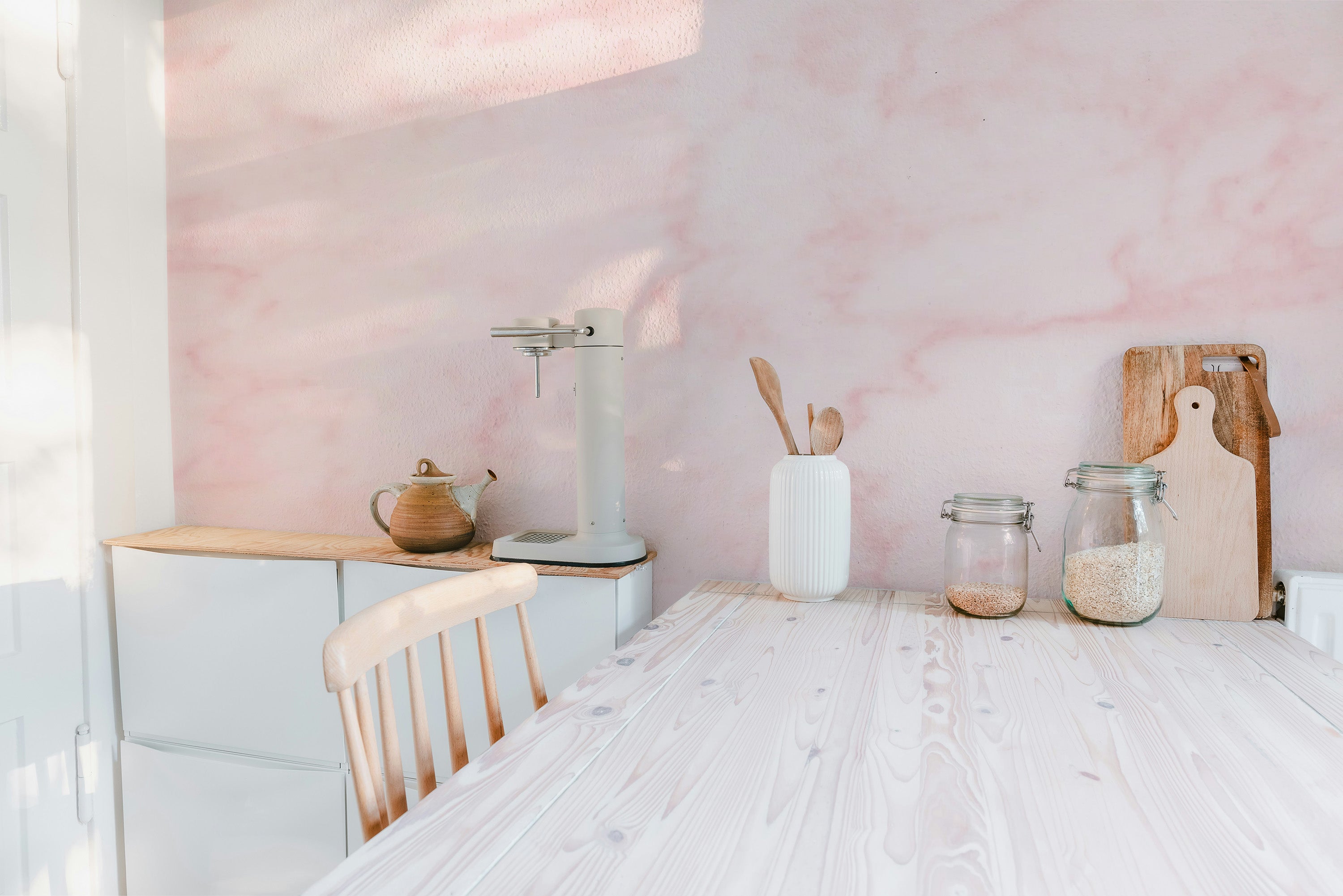 Stylish Pink Marble peel and stick wallpaper