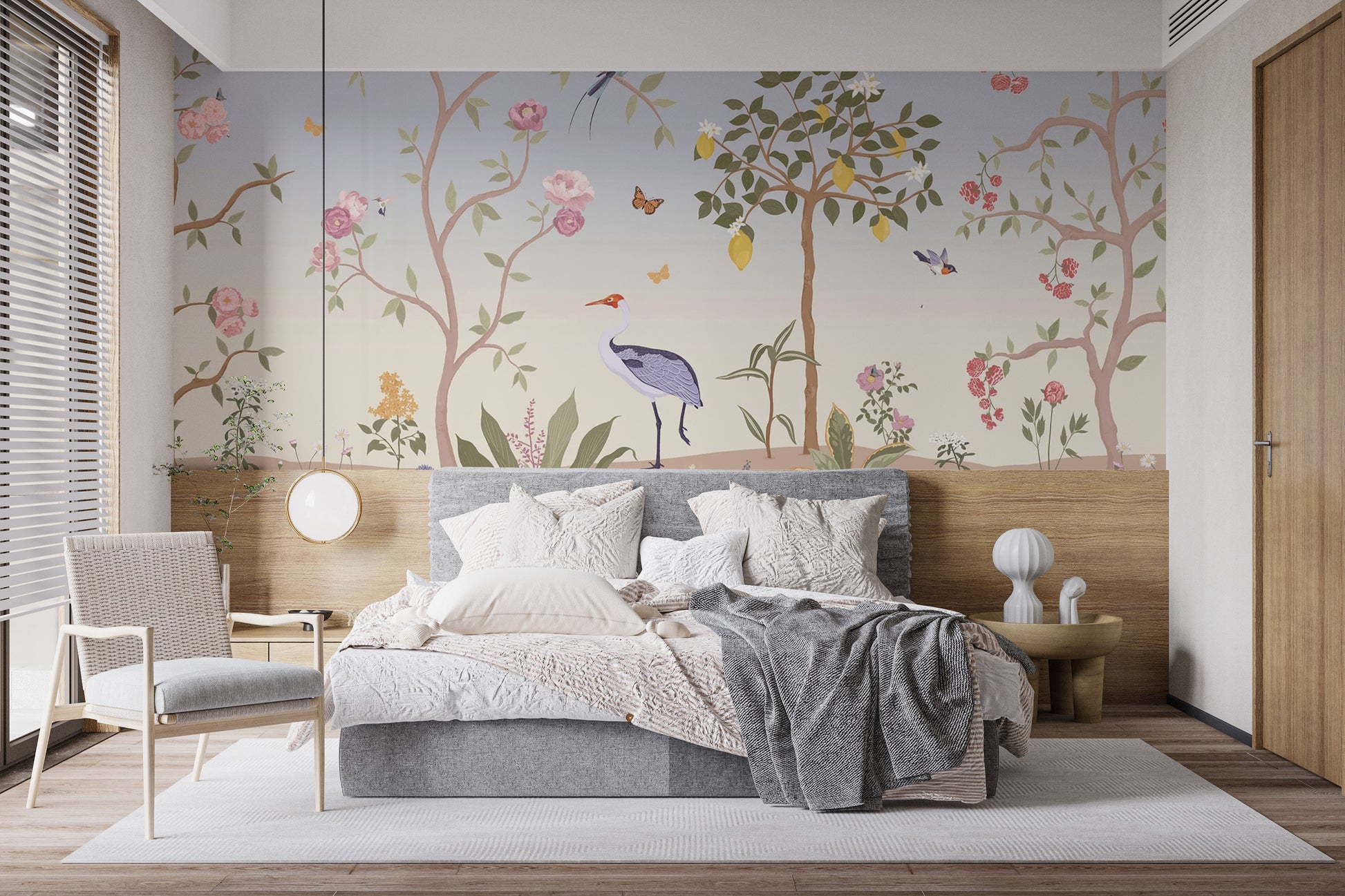 Spring chinoiserie mural for your walls
