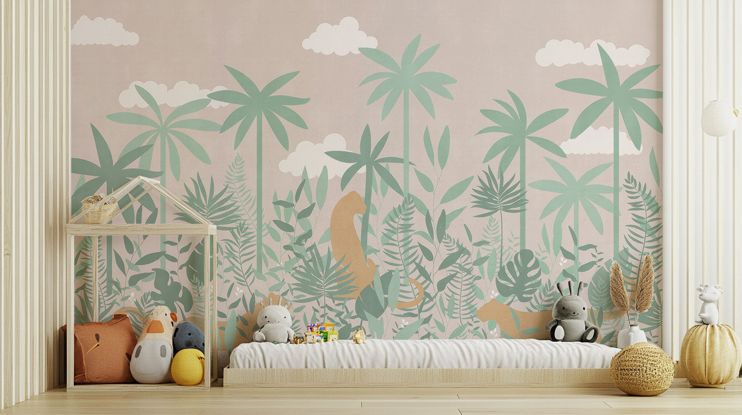 Tropical wallpaper for children's room
