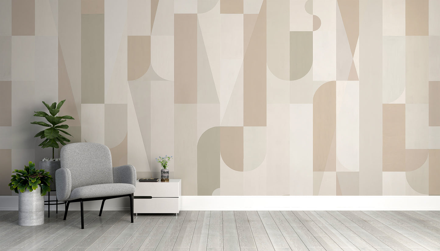 Soft mosaic sepia tones wallpaper for modern spaces