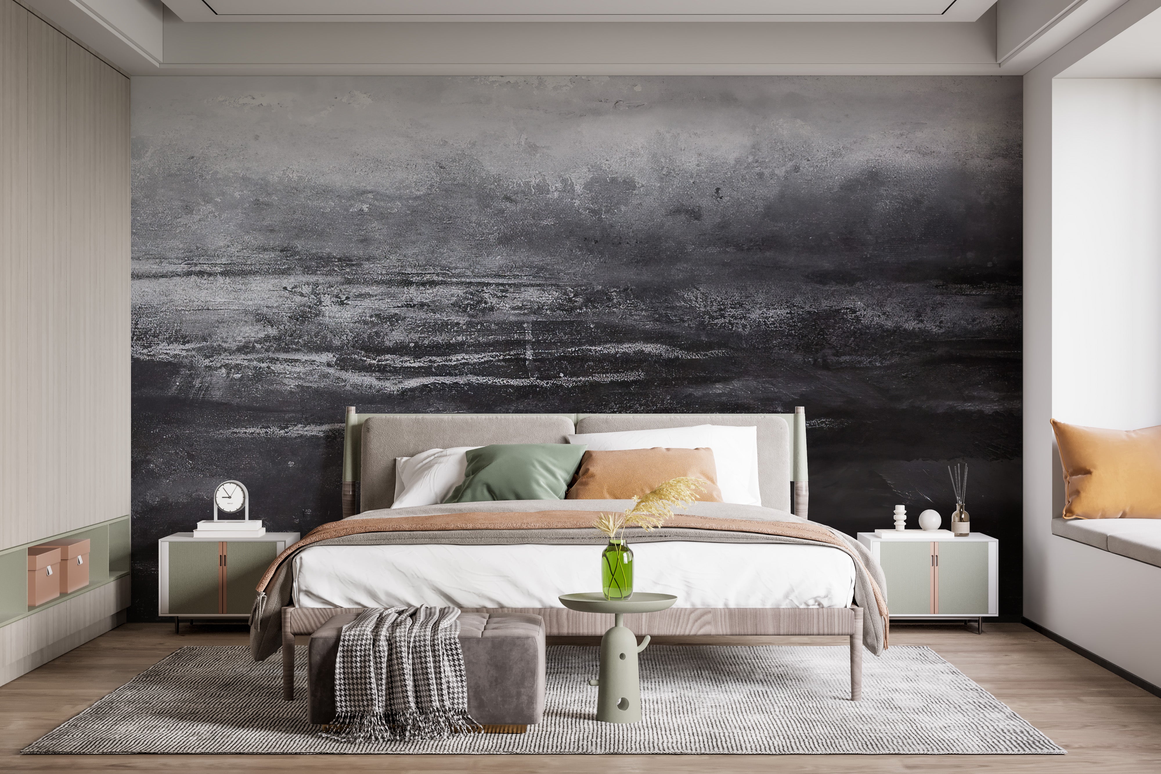 Mystic Charcoal Vistas Mural - Giffywalls