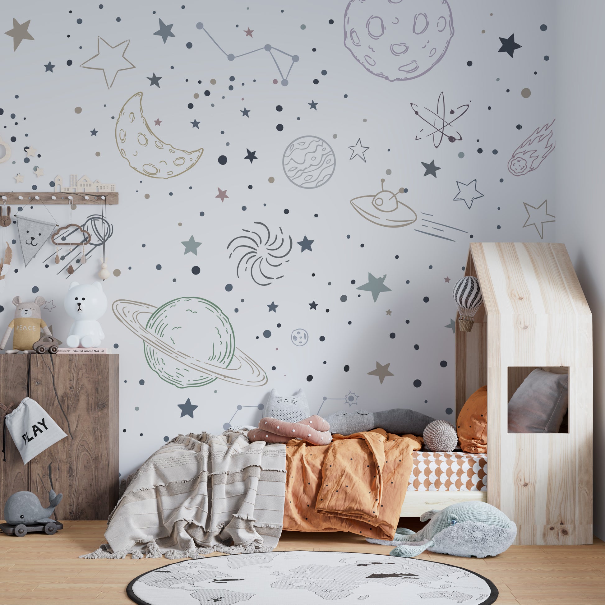 Stellar Sketches Nursery self-adhesive wallpaper