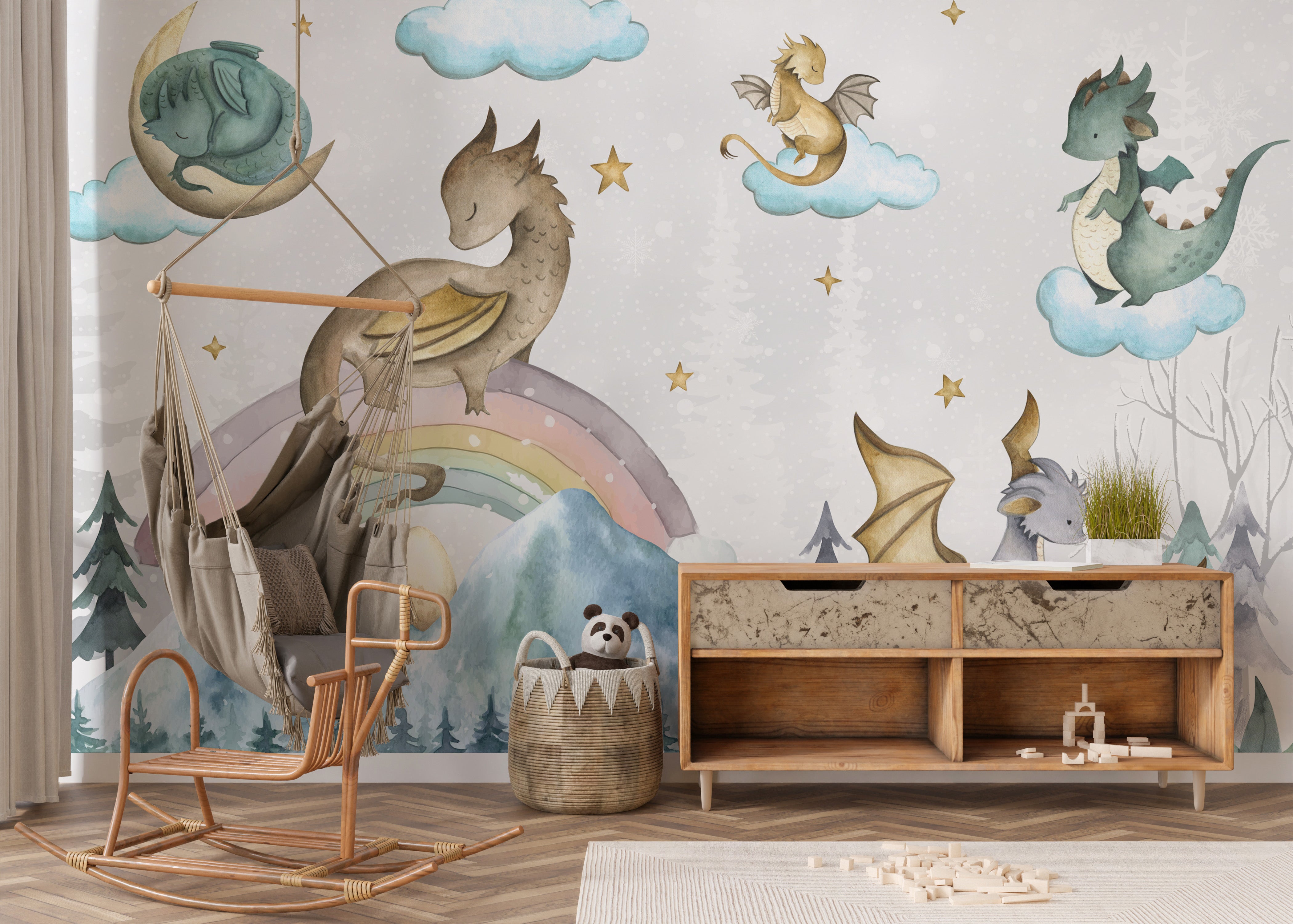 Mystical Dragon Wallpaper Mural for modern spaces