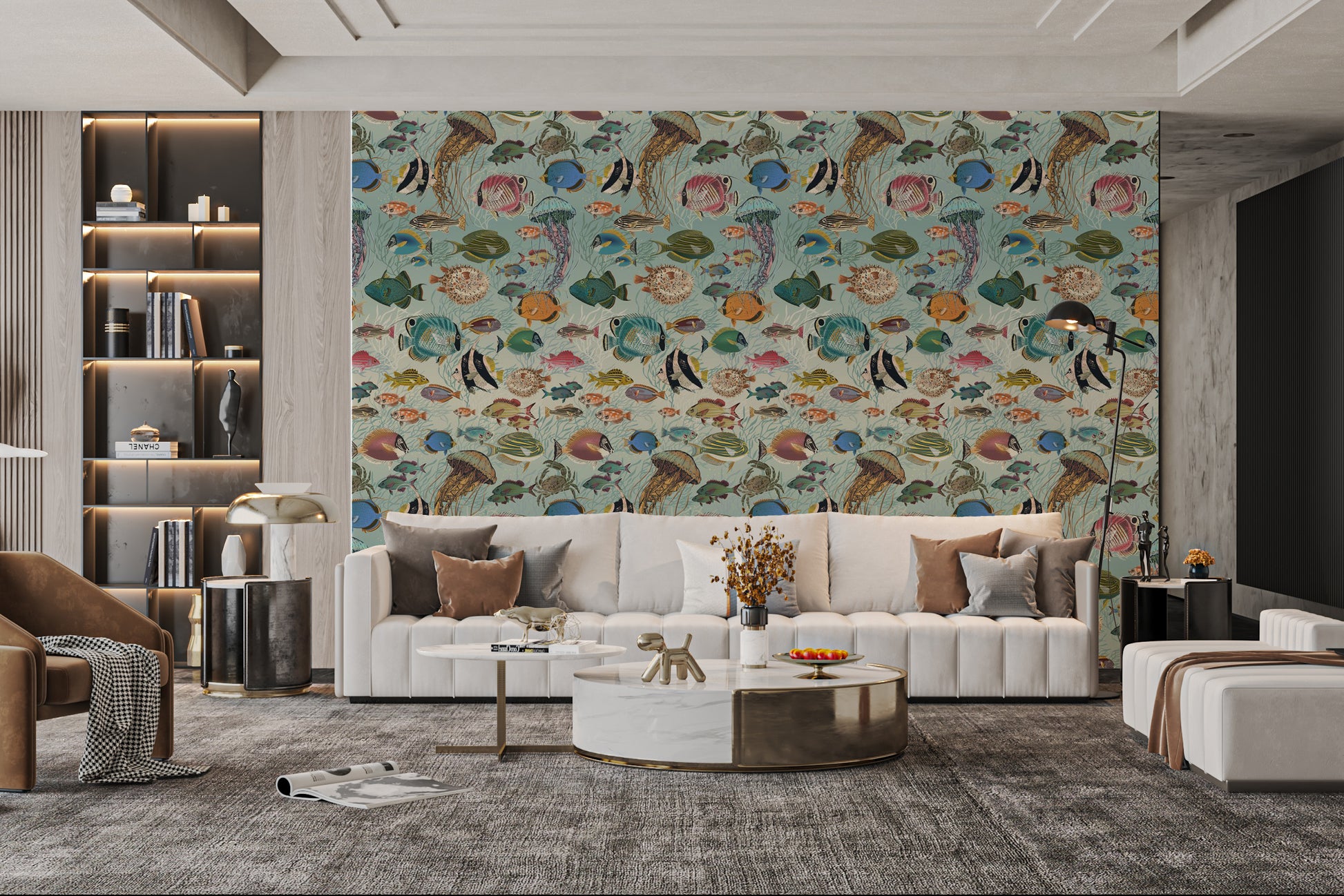 Sophisticated Underwater Serenade Wall Mural
