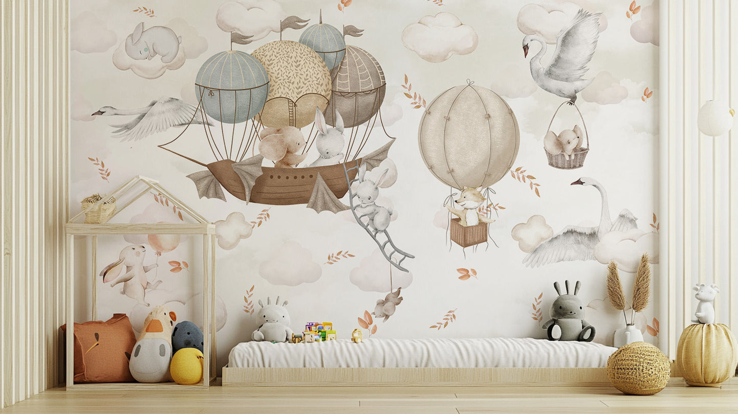 Cloud-Hopping Critters Mural