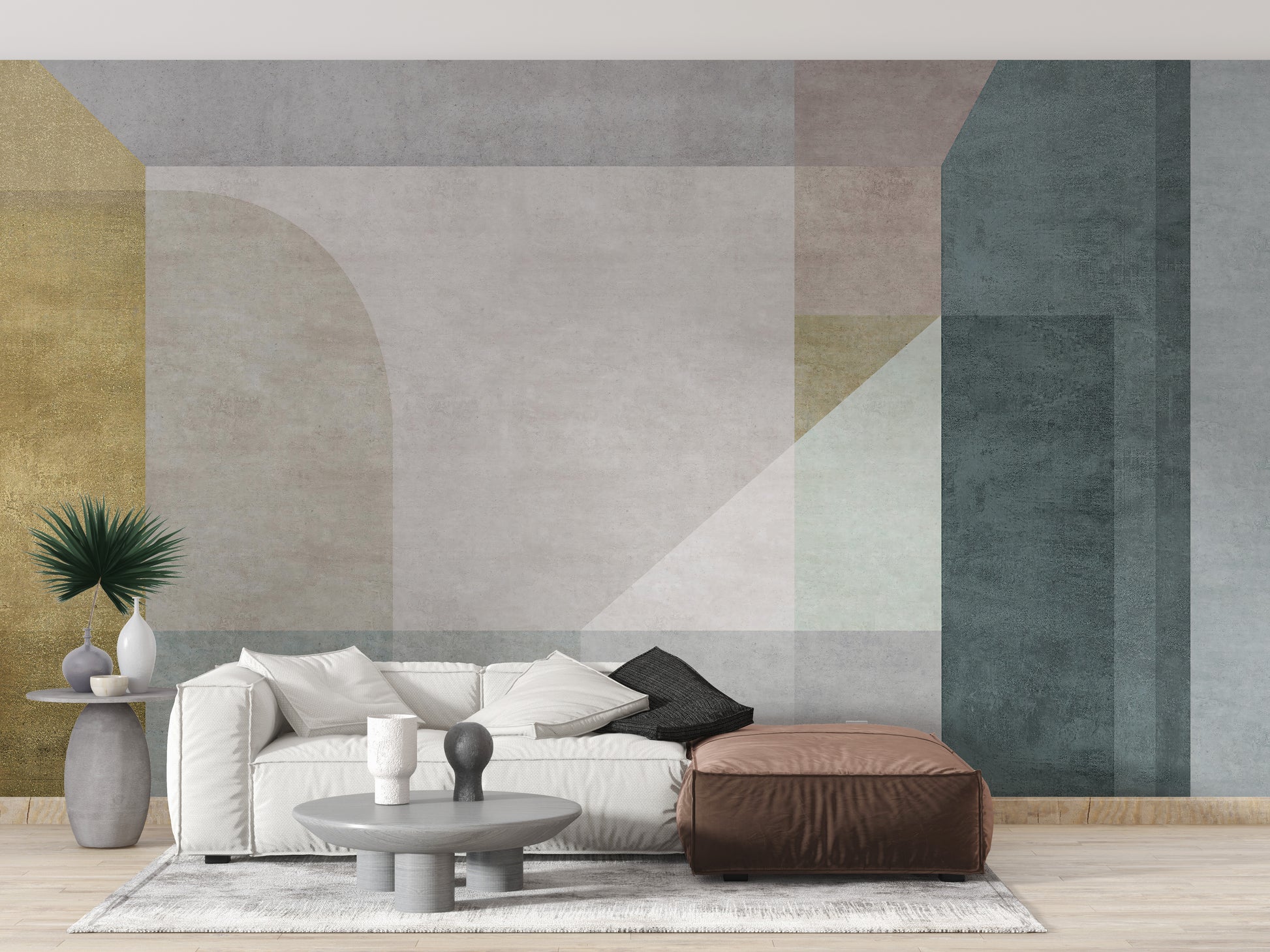 Geometric pastel vector wallpaper mural
