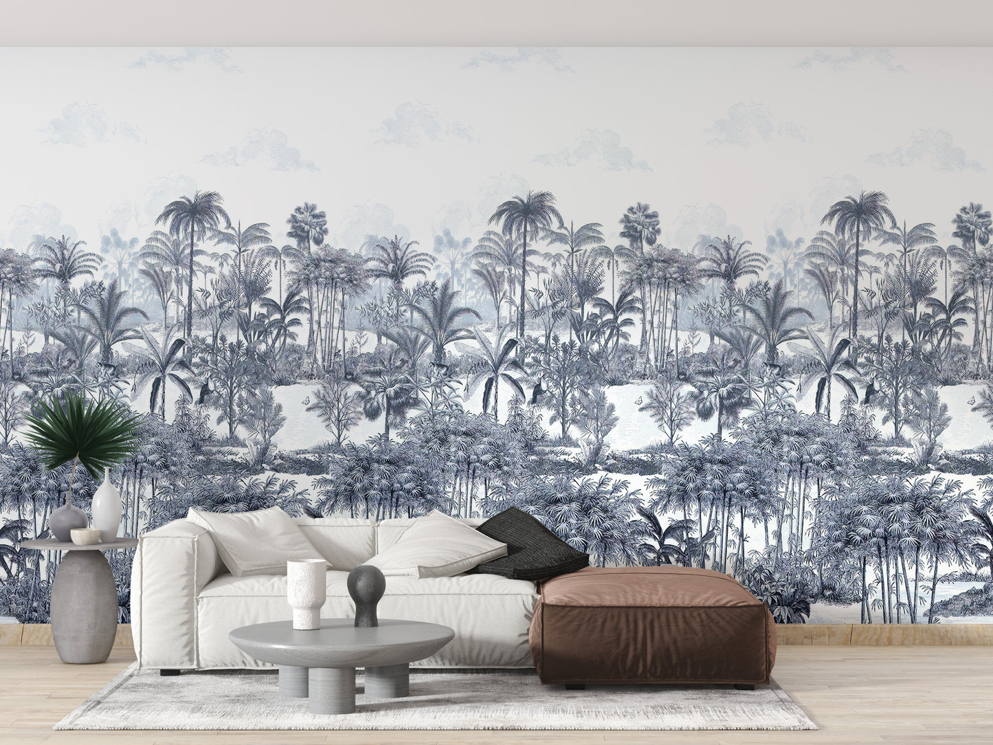 Blue Shades Palm Trees Wallpaper Murals