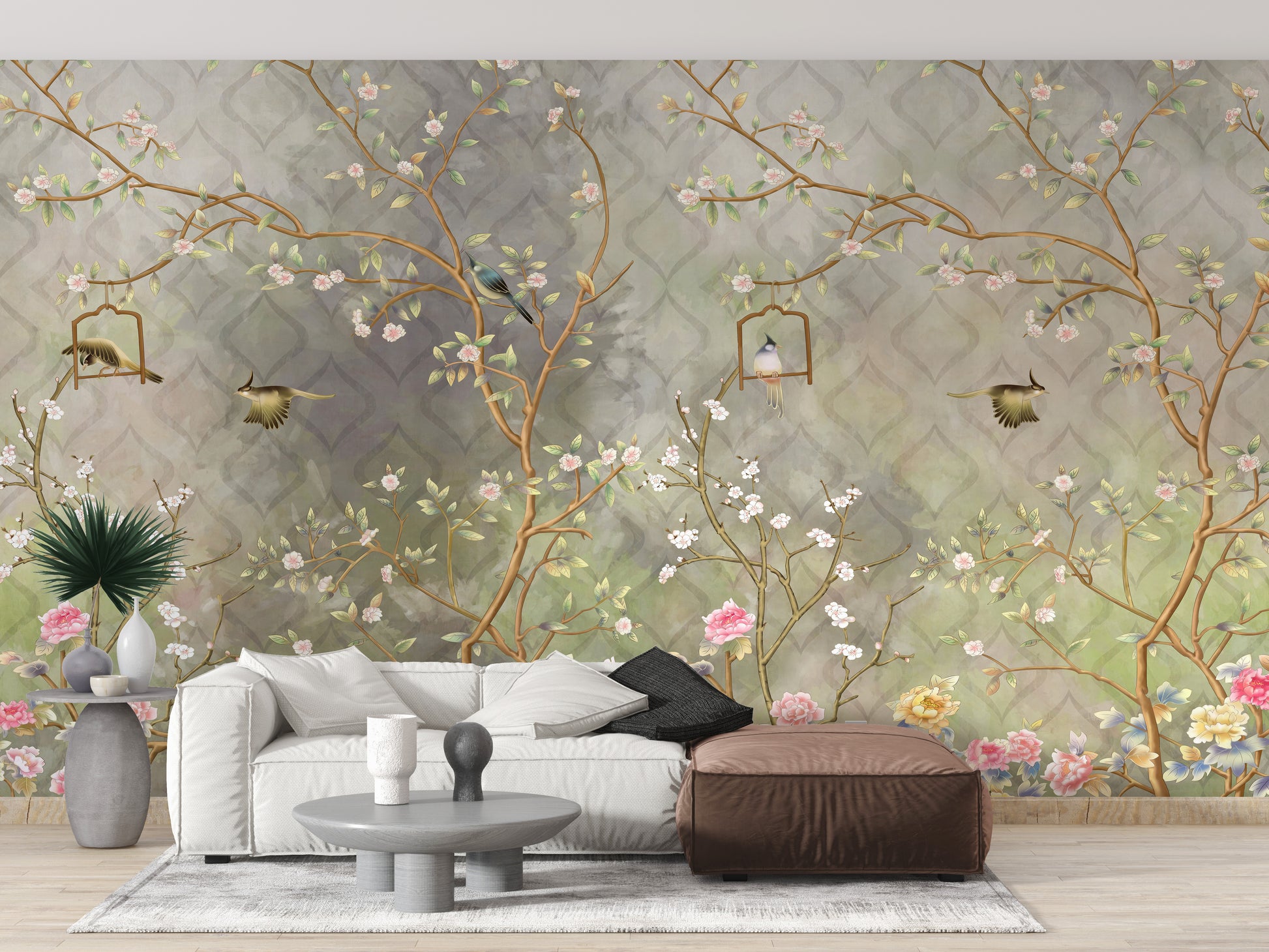 Vintage Blooming Garden Wallpaper Mural
