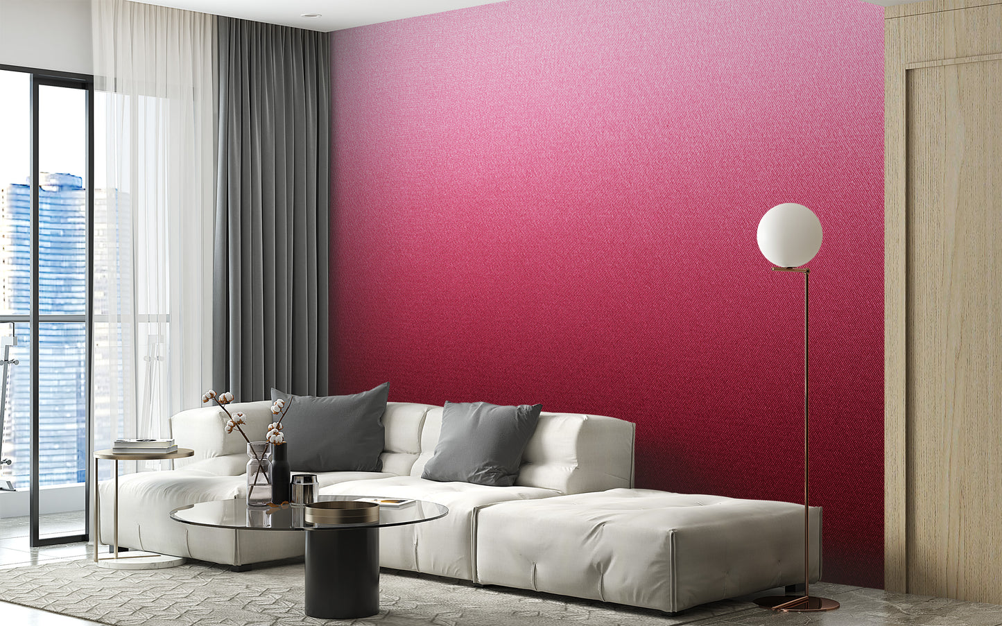 Radiant Pink Ombre Abstract Wall Mural