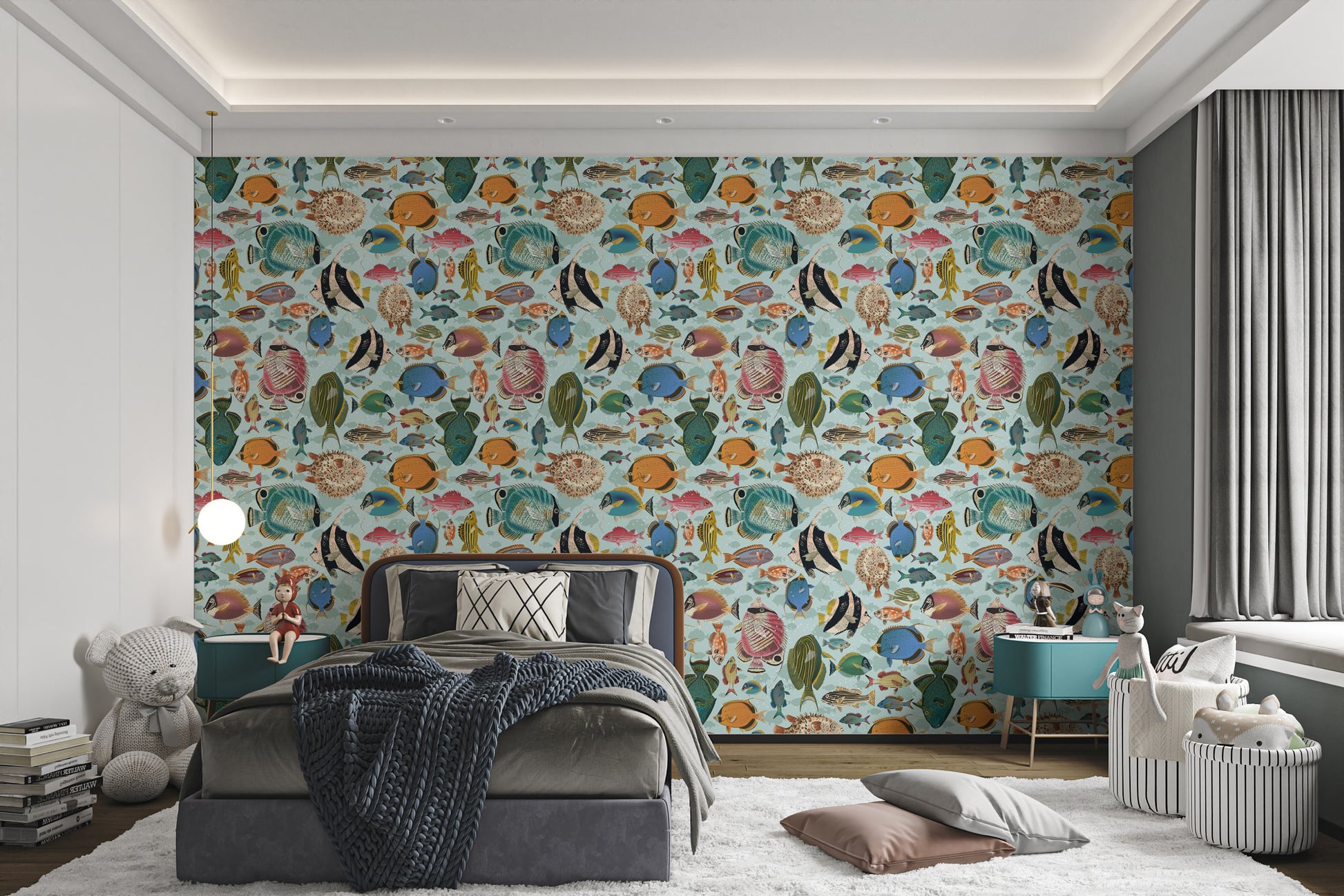 Vibrant Oceanic Melody Wall Design
