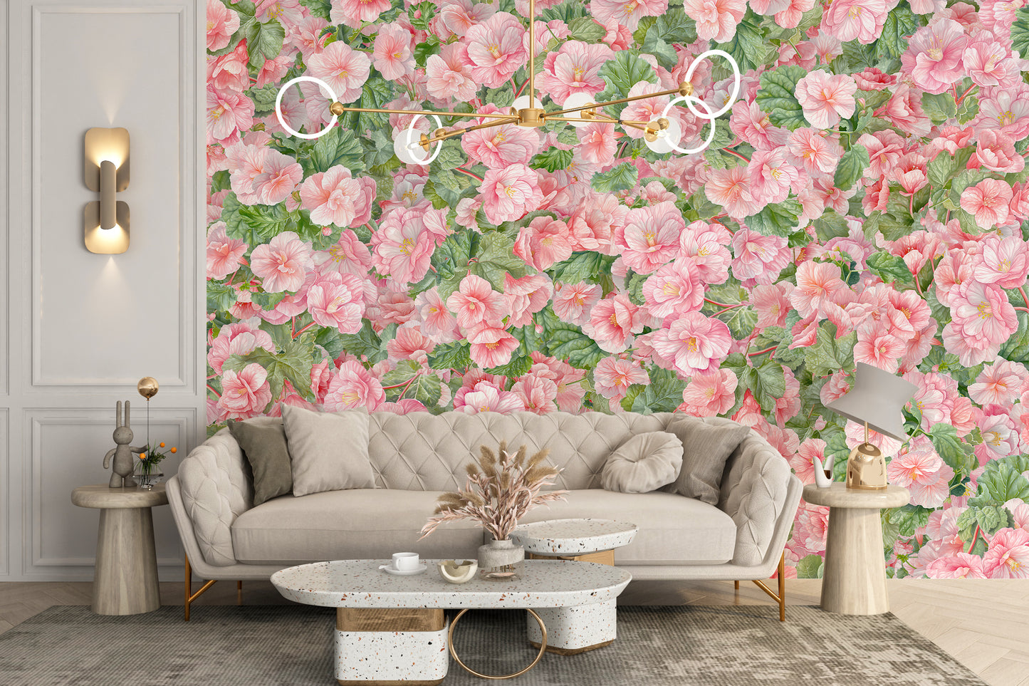 Pink Begonia Flower Wallpaper Murals