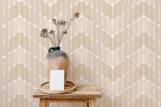 Elegant paint stroke chevron grey wallpaper for modern interiors.
