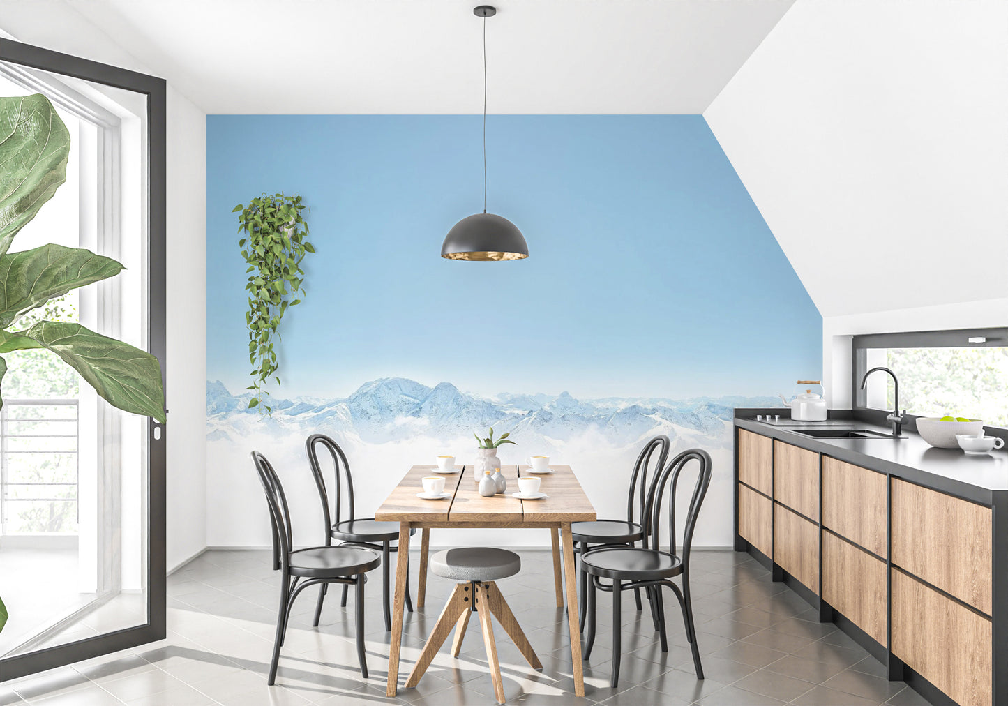 Winter Mountain Wallpaper Mural - Giffywalls