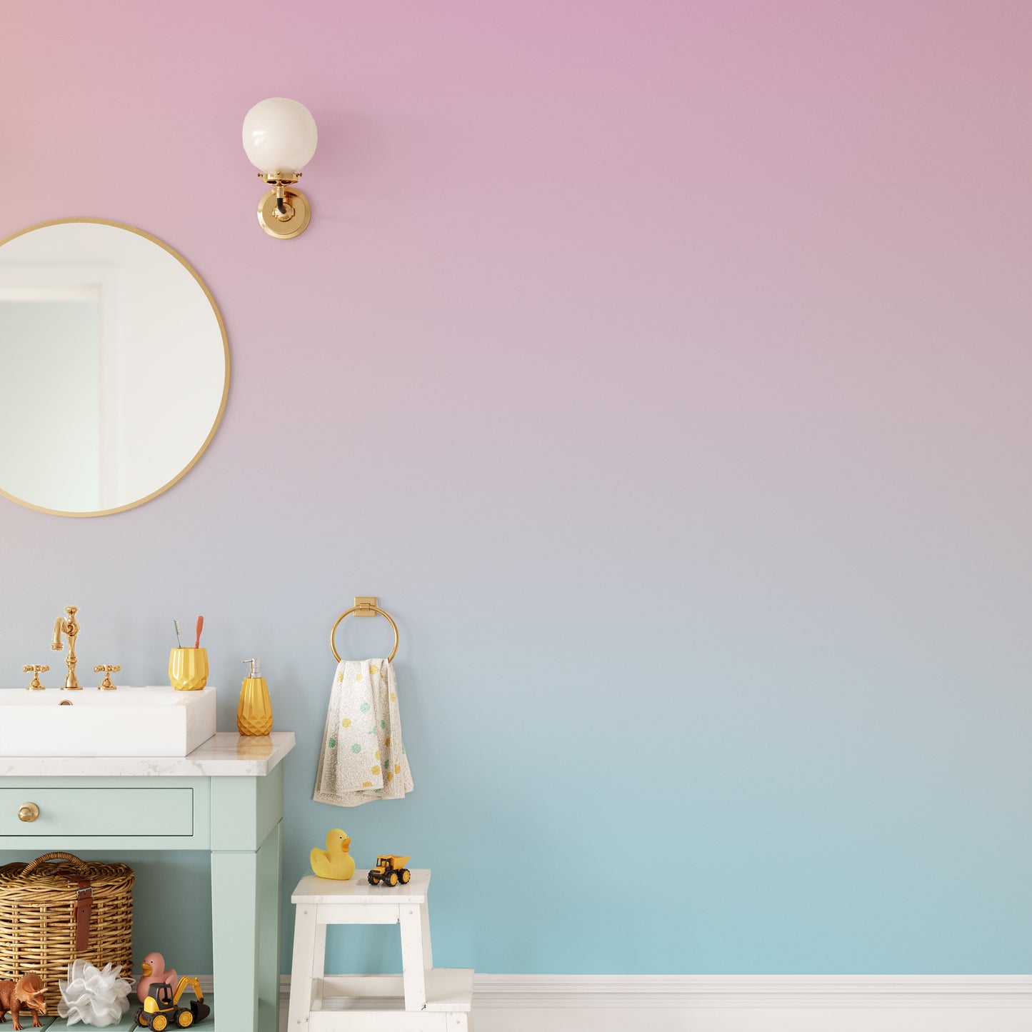 Beautiful soft pastel sky mural wallpaper for statement interiors.