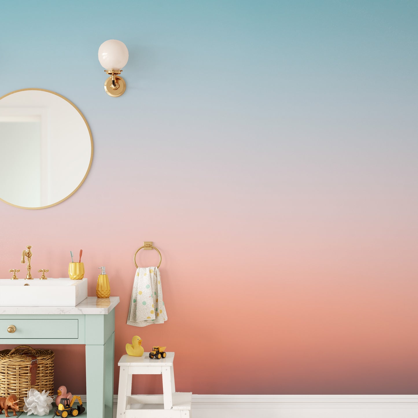 Sunrise Sky Gradient Serenity Wall Mural