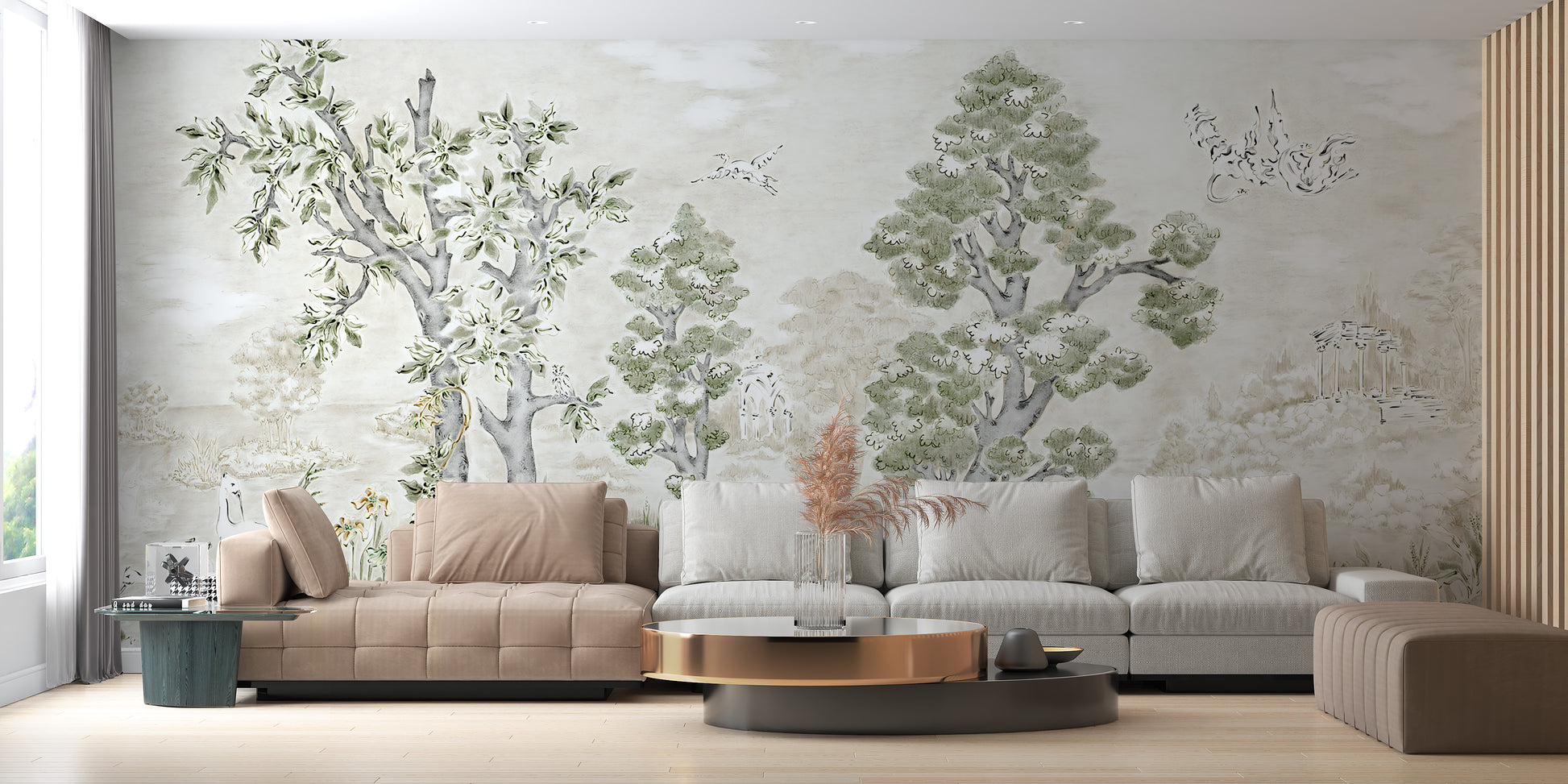 Watercolor Tress Wallpaper Murals - Giffywalls