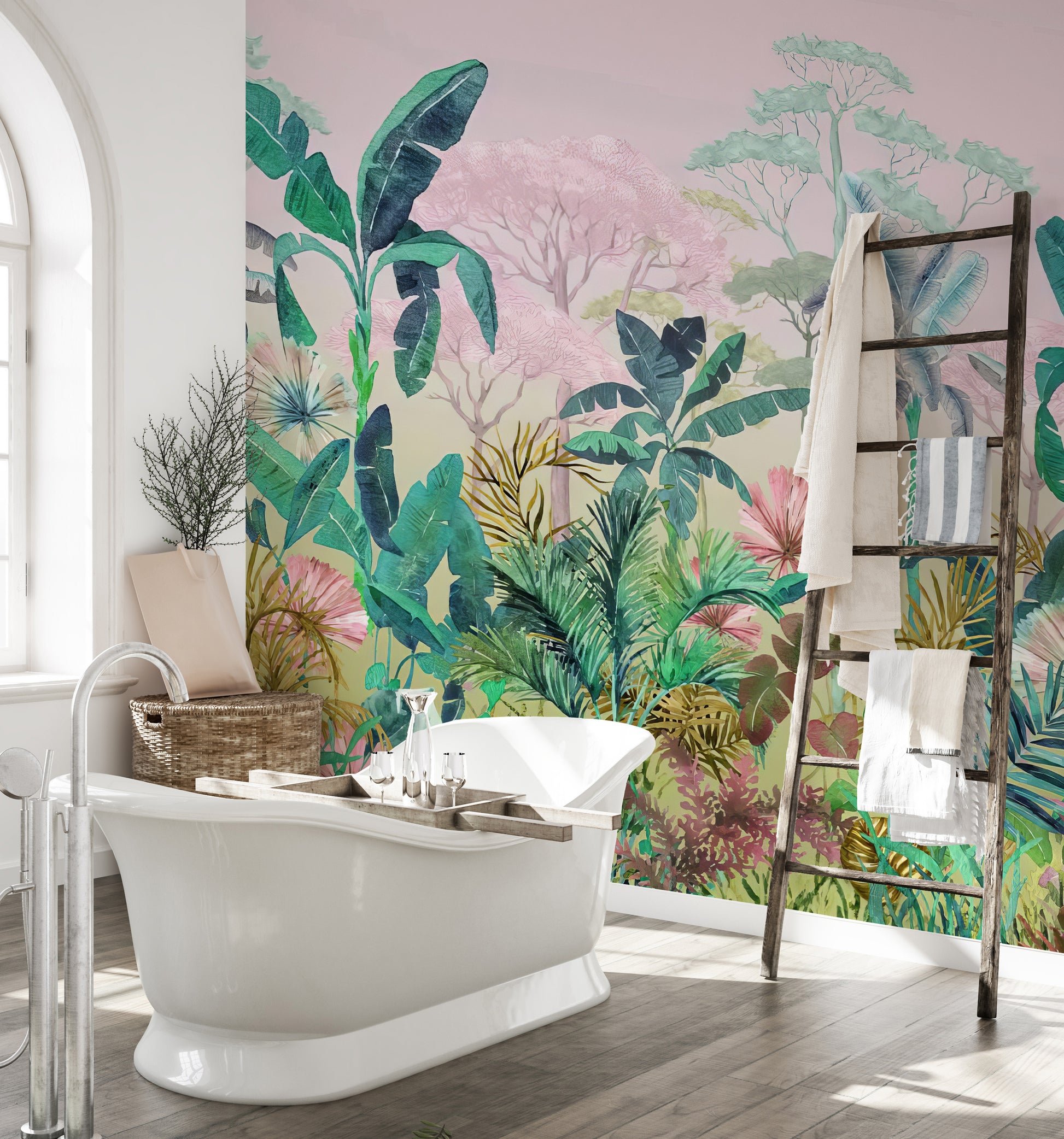 Tropical Jungle Watercolor Wallpaper for Walls