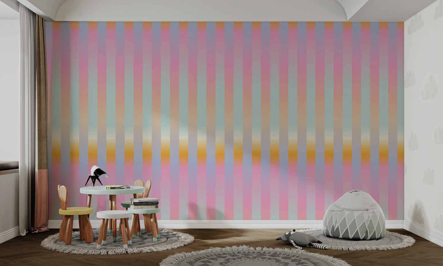 Stylish Striped Wallpaper with Soft Tones
