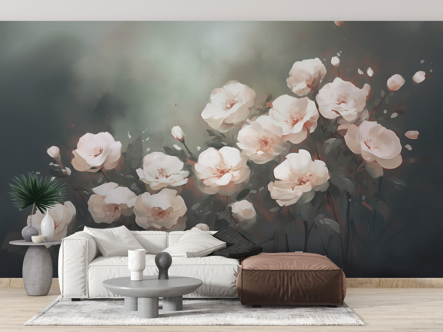 White Roses Wallpaper Mural