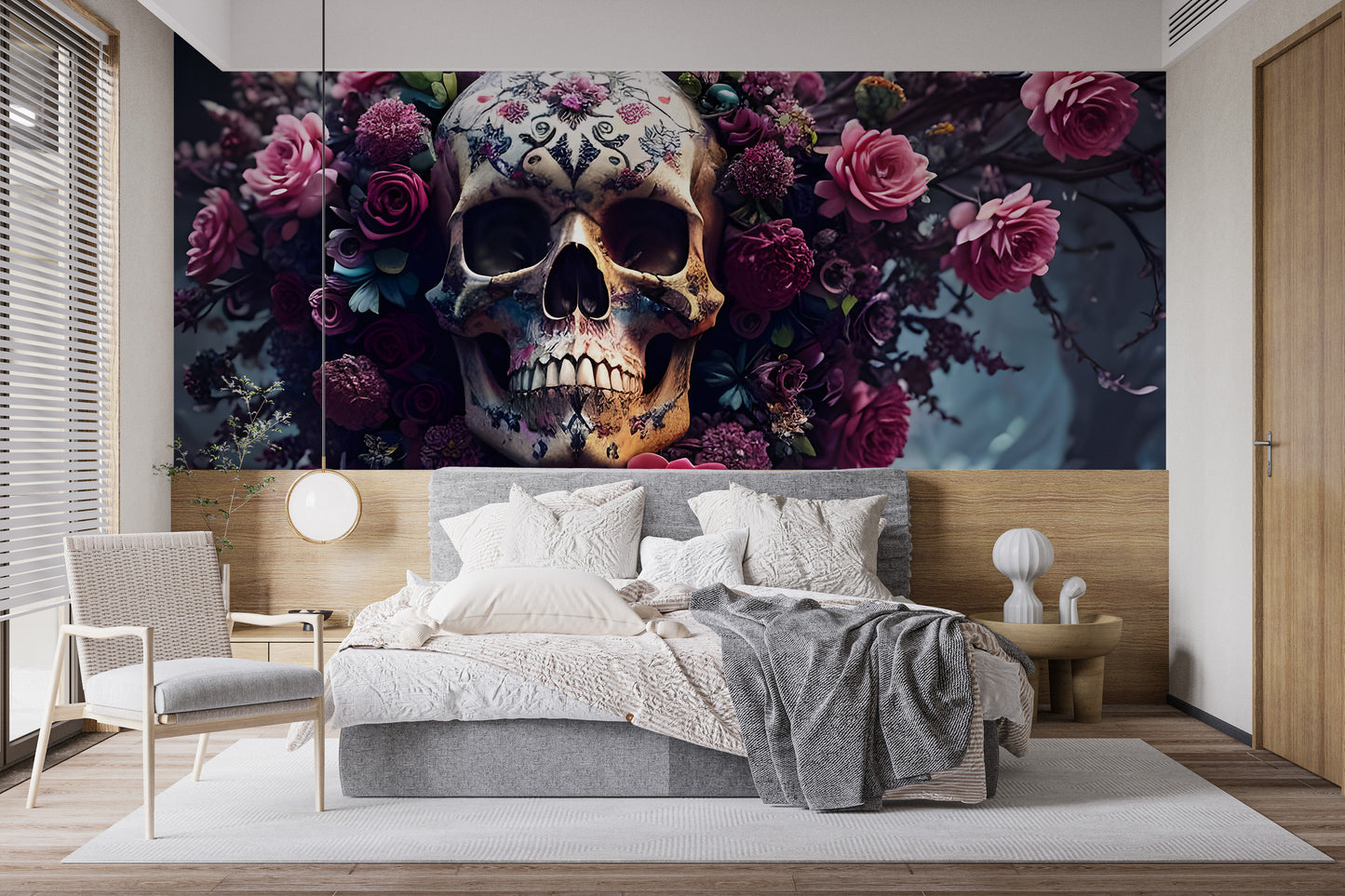 Floral Skull Halloween Wallpaper - Giffywalls