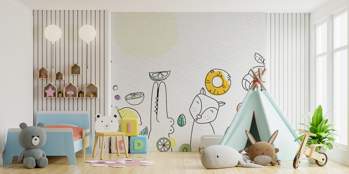 Fruity Kids Wallpaper Mural - Giffywalls