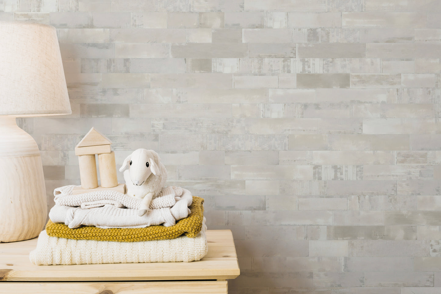 Beige Brick Textured Wallpaper Mural