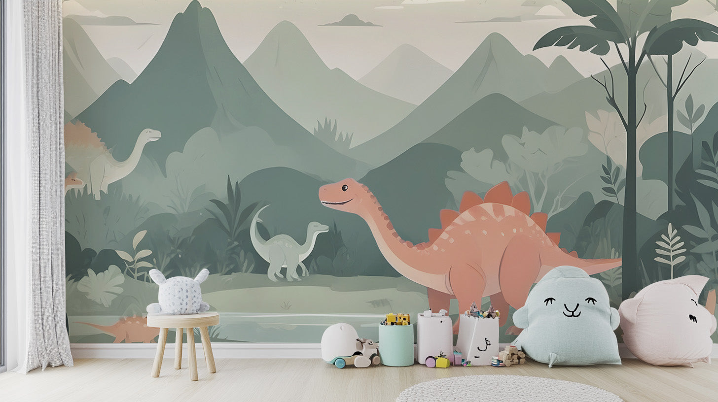 Kids Dinosaur Wallpaper Mural - Giffywalls