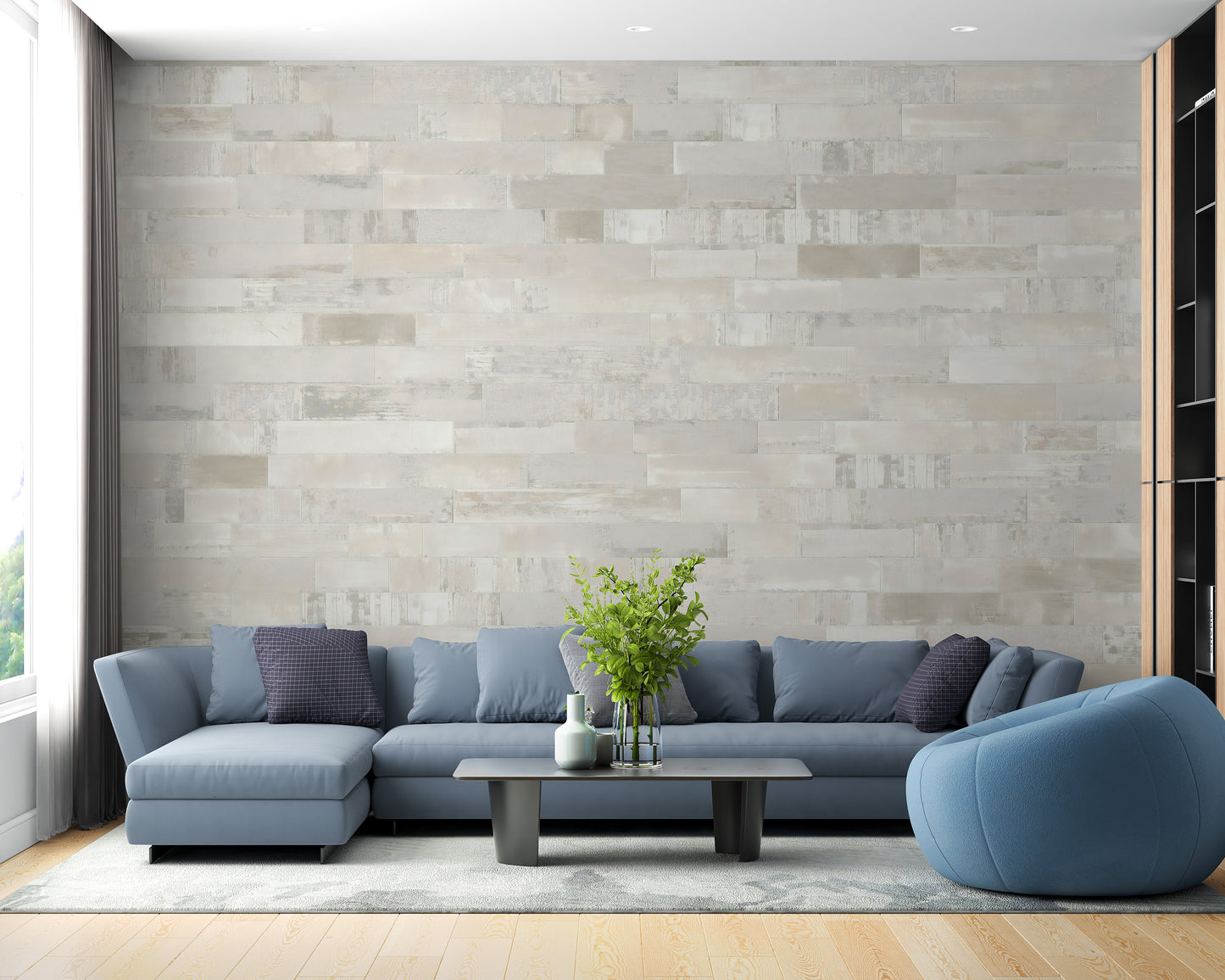 Beige Brick Textured Wallpaper Mural