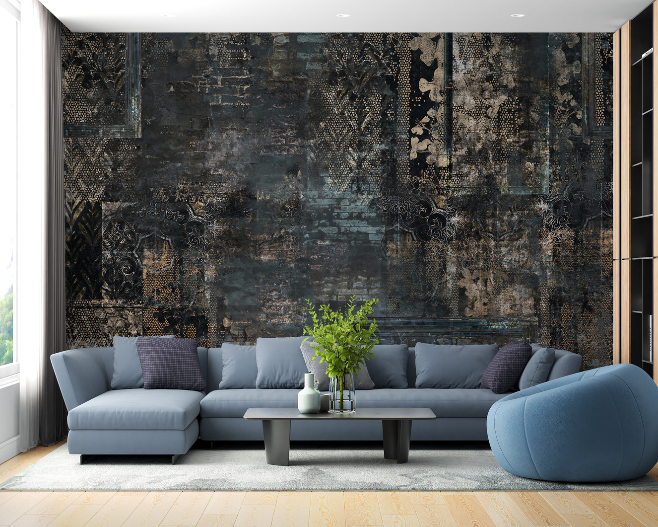 Quirky Plaid Pattern Wallpaper Murals