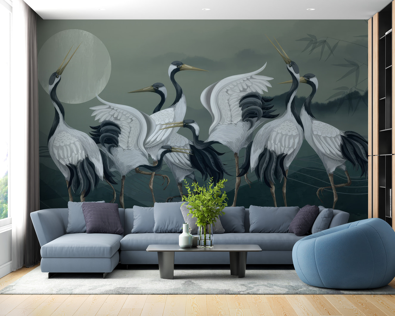 Elegant Crane Birds Wallpaper