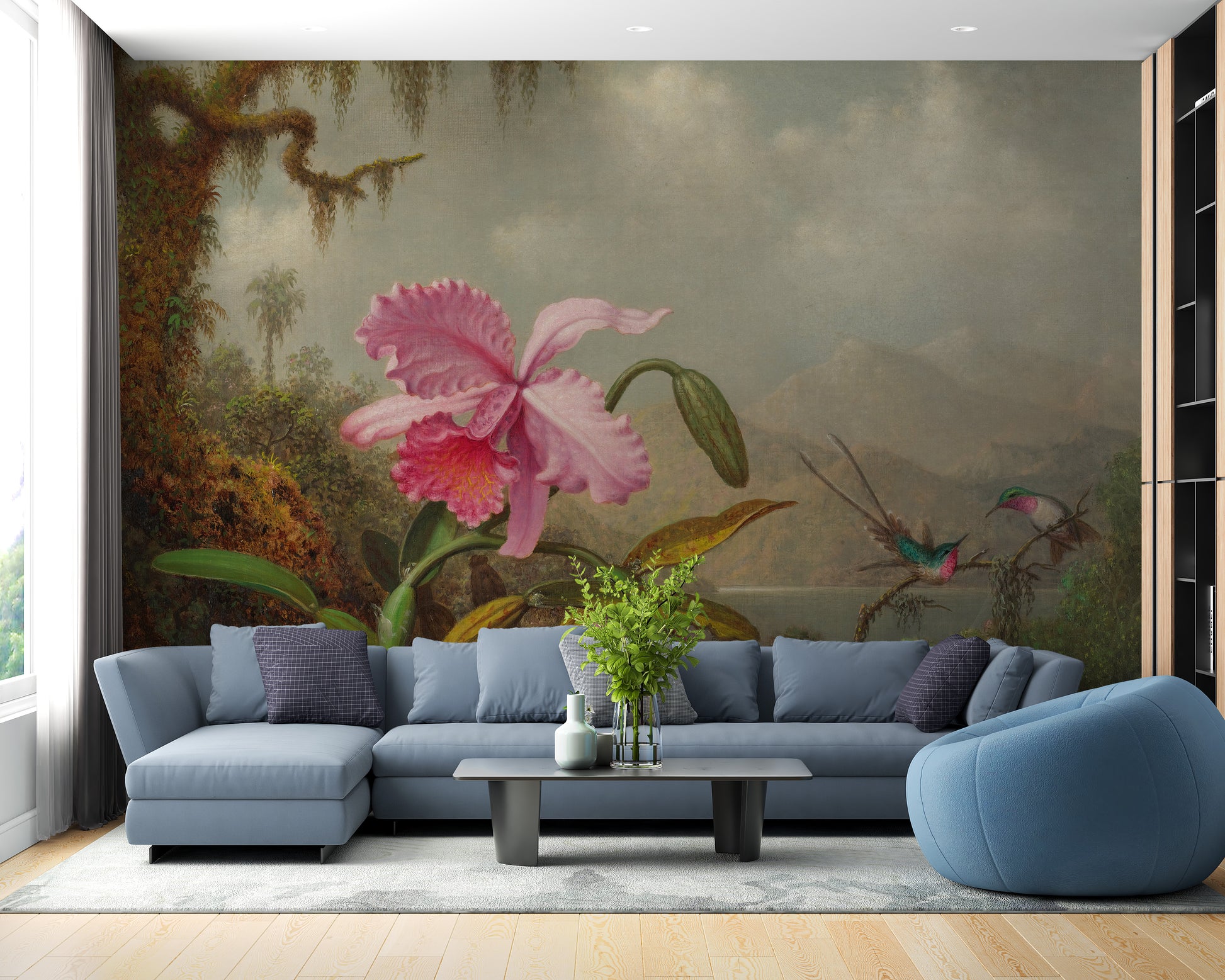 Pink Flower Wallpaper Mural - Giffywalls