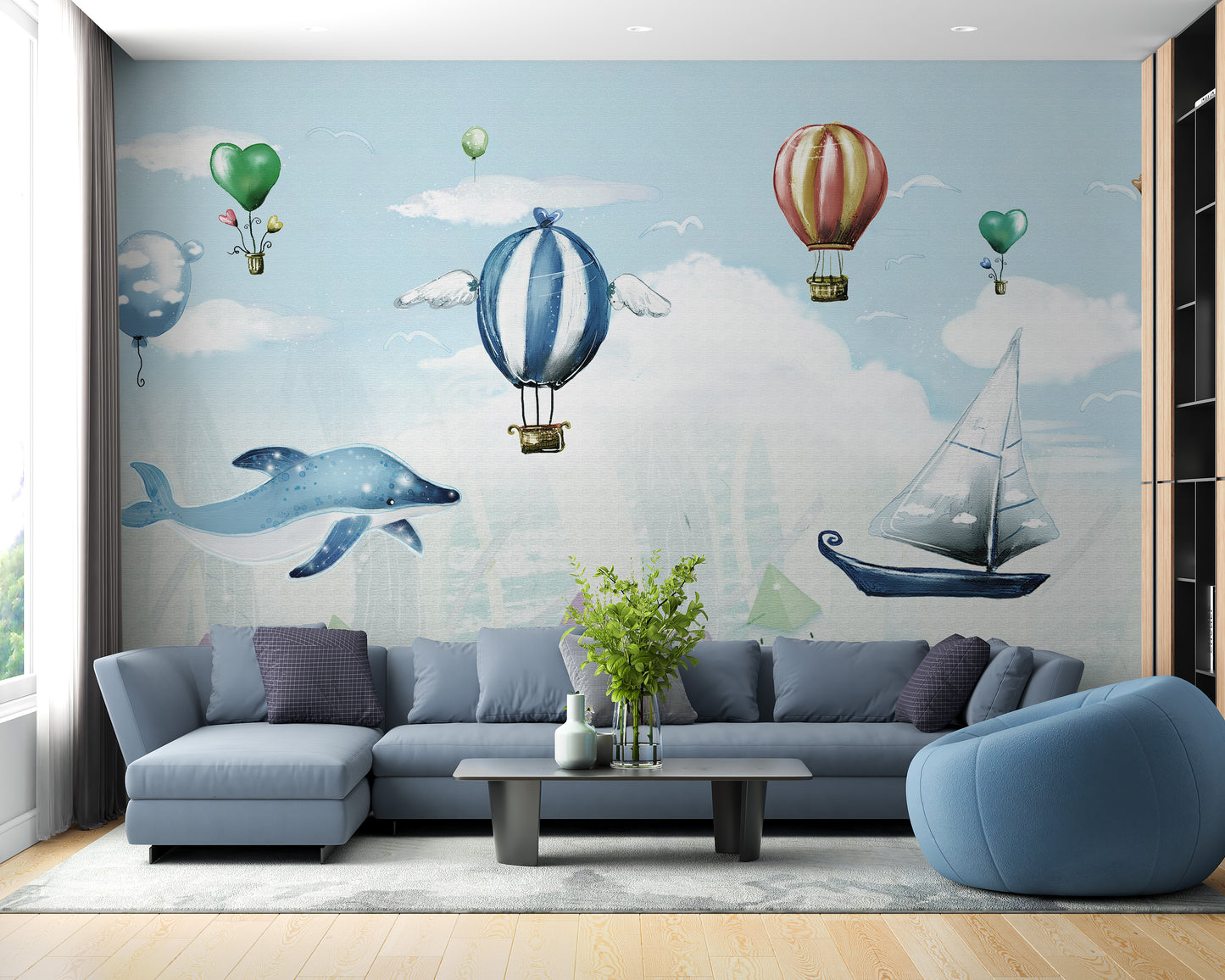 Hot Air Balloon Kids Room Wallpaper Murals