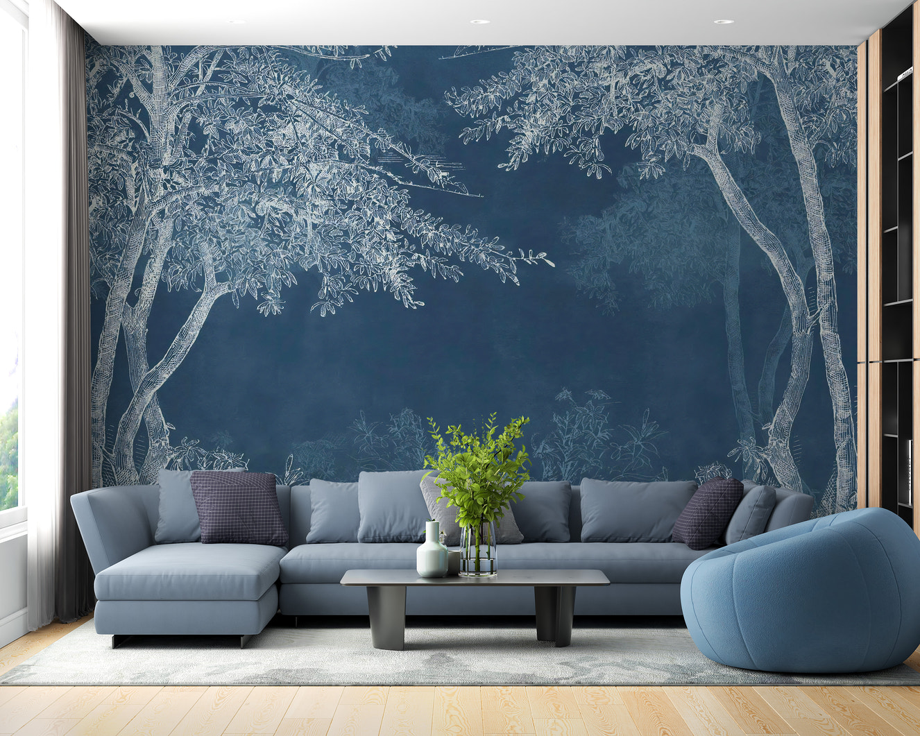 Blue Woods Wallpaper Mural
