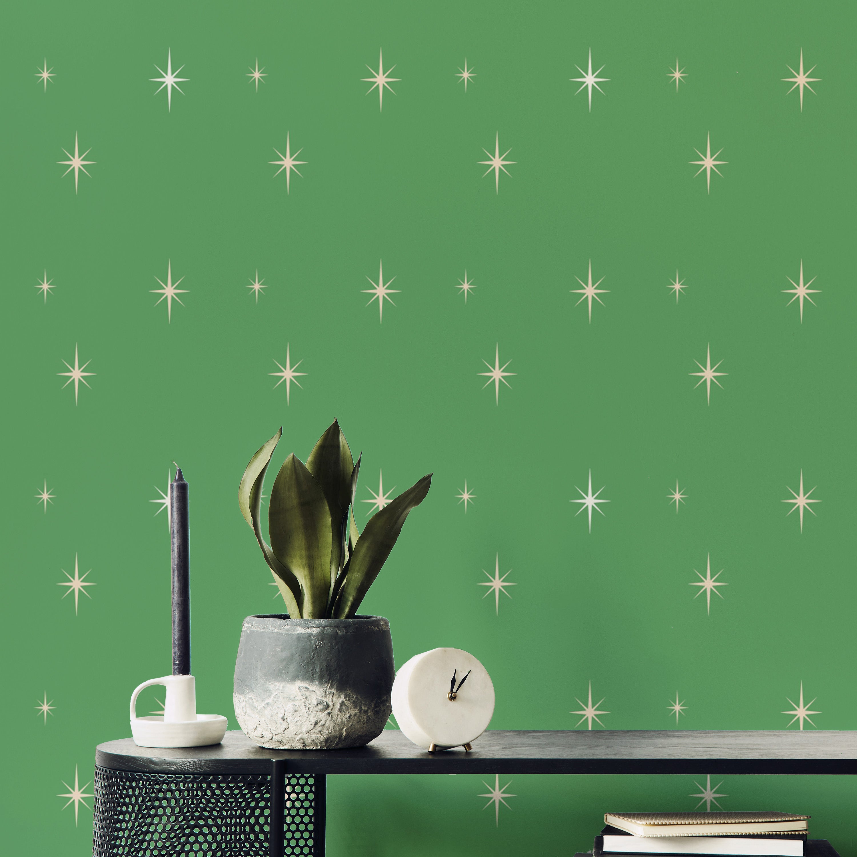 Fresh Starburst Green Background Wallpaper for walls
